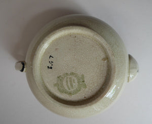 Scottish Pottery. RARE Robert Heron & Sons LANGTOUN WARE, Kirkcaldy. Small Size Teapot - with Dark Cherries and Floral Design