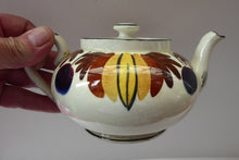 Load image into Gallery viewer, Scottish Pottery. RARE Robert Heron &amp; Sons LANGTOUN WARE, Kirkcaldy. Small Size Teapot - with Dark Cherries and Floral Design

