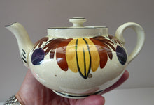 Load image into Gallery viewer, Scottish Pottery. RARE Robert Heron &amp; Sons LANGTOUN WARE, Kirkcaldy. Small Size Teapot - with Dark Cherries and Floral Design
