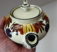 Load image into Gallery viewer, Scottish Pottery. RARE Robert Heron &amp; Sons LANGTOUN WARE, Kirkcaldy. Small Size Teapot - with Dark Cherries and Floral Design
