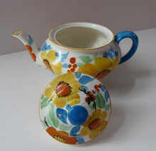 Load image into Gallery viewer, SCOTTISH POTTERY. 1930s Art Deco Scotch Ivory Floral Miniature Teapot. BRITANNIA Pottery, Glasgow. Hand Painted
