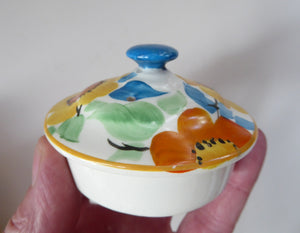 SCOTTISH POTTERY. 1930s Art Deco Scotch Ivory Floral Miniature Teapot. BRITANNIA Pottery, Glasgow. Hand Painted