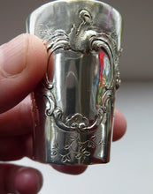 Load image into Gallery viewer, FIVE Antique Pretty RUSSIAN SILVER Vodka Tot Cups or Shot Beakers Rocaille Cartouche
