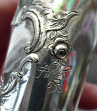 Load image into Gallery viewer, FIVE Antique Pretty RUSSIAN SILVER Vodka Tot Cups or Shot Beakers Rocaille Cartouche
