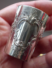 Load image into Gallery viewer, FIVE Antique Pretty RUSSIAN SILVER Vodka Tot Cups or Shot Beakers Rocaille Cartouche
