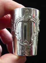 Load image into Gallery viewer, FIVE Antique Pretty RUSSIAN SILVER Vodka Tot Cups or Shot Beakers Rocaille Cartouche
