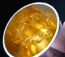 Load image into Gallery viewer, FIVE Antique Pretty RUSSIAN SILVER Vodka Tot Cups or Shot Beakers Rocaille Cartouche
