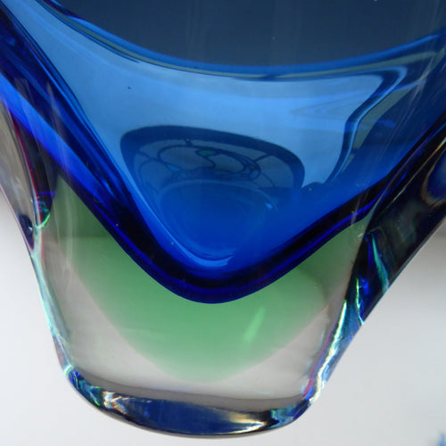 1960s MURANO Sommerso Double Cased Glass Sculptural Bowl 