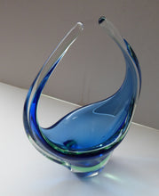 Load image into Gallery viewer, MURANO Sommerso Double Cased Glass Sculptural Bowl with Two Tall Horns Sections
