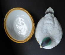 Load image into Gallery viewer, Rare ANTIQUE Staffordshire Bisque DUCK on a NEST. Victorian era; and in excellent condition

