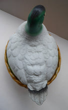 Load image into Gallery viewer, Rare ANTIQUE Staffordshire Bisque DUCK on a NEST. Victorian era; and in excellent condition
