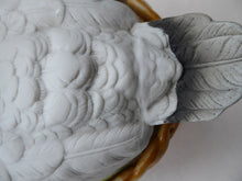Load image into Gallery viewer, Rare ANTIQUE Staffordshire Bisque DUCK on a NEST. Victorian era; and in excellent condition
