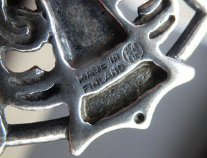 Scandinavian FINNISH Silver Pendant Brooch by KALEVALA KORU