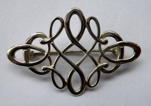 Ola Gorie Orkney Vintage Celtic Silver Knotwork Brooch