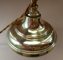Load image into Gallery viewer, ART NOUVEAU Brass Table Lamp. Genuine Antique Desk Lamp with Fully Adjustable and Angled Arm &amp; White Glass Shade
