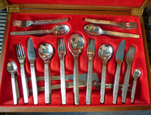 Load image into Gallery viewer, GERALD BENNEY for Viners, Sheffield. Sable Pattern. EXTENSIVE Canteen Set of 90 Pieces
