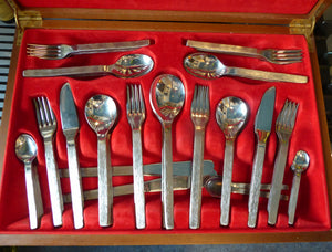 GERALD BENNEY for Viners, Sheffield. Sable Pattern. EXTENSIVE Canteen Set of 90 Pieces