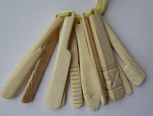Load image into Gallery viewer, Antique Georgian French Prisoner of War Carved Cow Bone Baby Teether
