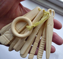 Load image into Gallery viewer, Antique Georgian French Prisoner of War Carved Cow Bone Baby Teether
