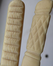 Load image into Gallery viewer, Antique Georgian French Prisoner of War Carved Cow Bone Baby Teether

