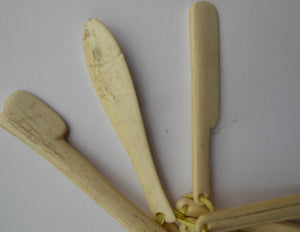 Antique Georgian French Prisoner of War Carved Cow Bone Baby Teether
