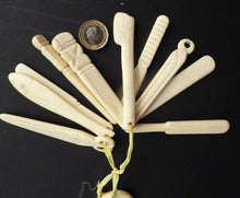 Load image into Gallery viewer, Antique Georgian French Prisoner of War Carved Cow Bone Baby Teether
