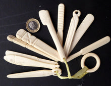 Load image into Gallery viewer, Antique Georgian French Prisoner of War Carved Cow Bone Baby Teether
