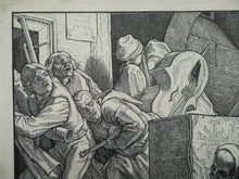 Load image into Gallery viewer, 1851 German Woodcut. Death as a Strangler by Alfred Rethel
