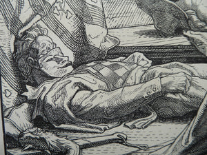 1851 German Woodcut. Death as a Strangler by Alfred Rethel