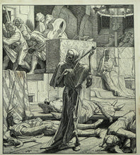 Load image into Gallery viewer, 1851 German Woodcut. Death as a Strangler by Alfred Rethel
