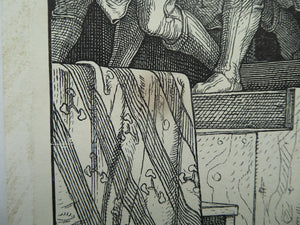 1851 German Woodcut. Death as a Strangler by Alfred Rethel