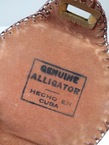 1950s Vintage Miniature Genuine Alligator Handbag or Handled Purse