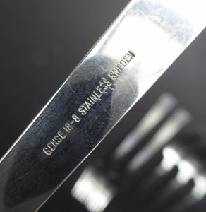 Vintage SWEDISH GENSE 1940s Stainless Steel THEBE Pattern Cutlery Dessert Forks designed by Folke Arstrom