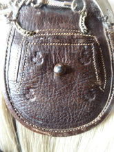 Load image into Gallery viewer, ANTIQUE Scottish Miniature Horsehair Sporran for a Child with Celtic Dragon Decorated White Metal Mantle
