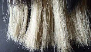ANTIQUE Scottish Miniature Horsehair Sporran for a Child with Celtic Dragon Decorated White Metal Mantle