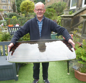 1950s Glass Top Abstract Coffee Table