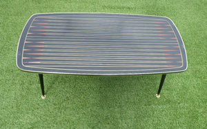 1950s Glass Top Abstract Coffee Table