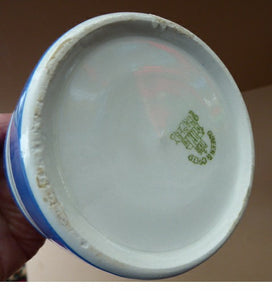 1930s Rarer Lettering: WHOLE RICE TG GREEN Cornishware Storage Jar: Early Green Church Mark