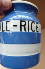 Load image into Gallery viewer, 1930s Rarer Lettering: WHOLE RICE TG GREEN Cornishware Storage Jar: Early Green Church Mark
