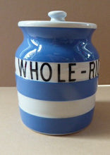 Load image into Gallery viewer, 1930s Rarer Lettering: WHOLE RICE TG GREEN Cornishware Storage Jar: Early Green Church Mark
