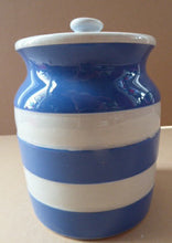 Load image into Gallery viewer, 1930s Rarer Lettering: WHOLE RICE TG GREEN Cornishware Storage Jar: Early Green Church Mark
