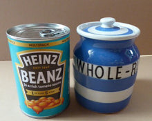 Load image into Gallery viewer, 1930s Rarer Lettering: WHOLE RICE TG GREEN Cornishware Storage Jar: Early Green Church Mark
