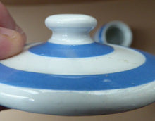 Load image into Gallery viewer, 1930s Rarer Lettering: WHOLE RICE TG GREEN Cornishware Storage Jar: Early Green Church Mark
