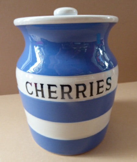 1930s Cornishware Storage Jar: Cherries