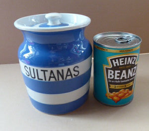 1930s Cornishware Storage Jar: Sultanas