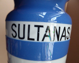 1930s Cornishware Storage Jar: Sultanas