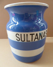 Load image into Gallery viewer, 1930s Cornishware Storage Jar: Sultanas
