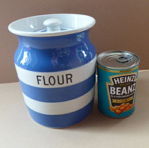 1930s Cornishware Storage Jar: Flour