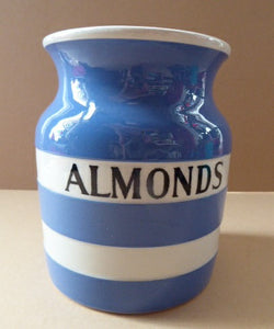1930s Cornishware Storage Jar: Almonds