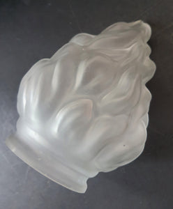 1920s 1930s Art Deco Flame or Torch Shape Satin Glass Light Shade